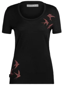 T-Shirt Icebreaker Women Tech Lite II SS Scoop Tee Shapes Black