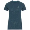 Ondershirt Odlo Women Crew Neck S/S Blackcomb Light Blue Wing Teal Space Dye
