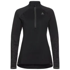 Longsleeve Odlo Women Mid Layer 1/2 Zip Zeroweight Ceramiwarm Black