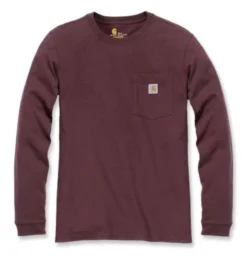 T-Shirt Carhartt Women Workwear Pocket L/S T-Shirt Deep Wine