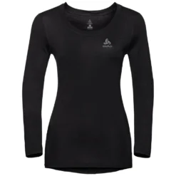 Ondershirt Odlo Women BL Top Crew Neck LS Merino 130 Black