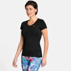 Ondershirt Odlo Women BL Top Crew Neck S/S Merino 130 Black -Odli Kleding Winkel 110641 15000 3