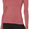 Ondershirt Odlo Women BL Top Turtle Neck LS Natural 100% Merino Roan Rouge Grey Melange