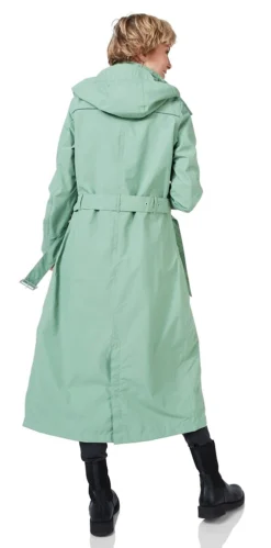 Regenjas Happy Rainy Days Montreal Groen -Odli Kleding Winkel 1708 montreal lange regenjas frost groen back