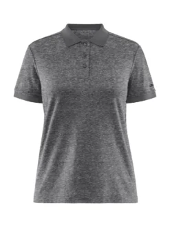 Polo Craft Women Core Blend Polo Shirt Dark Grey Melange