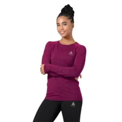 Sportshirt Odlo Women LS Crew Neck Essential Seamless Festival Fuchsia Melange -Odli Kleding Winkel 3 q468252