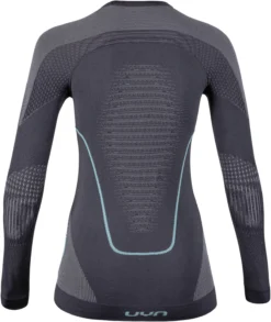 Ondershirt UYN Women Evolutyon Long Sleeves Charcoal Anthracite Aqua -Odli Kleding Winkel 3 u100009 g978 back.png 1