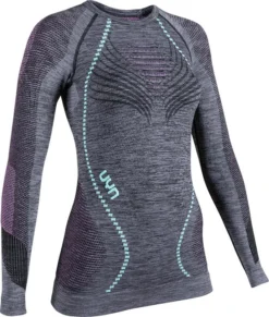 Ondershirt Uyn Women Ambityon L/S Melange Black Melange Pink Aqua -Odli Kleding Winkel 3 u100023 b617 side