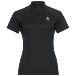 Sportshirt Odlo Women Crew Neck S/S 1/2 Zip Essential Black