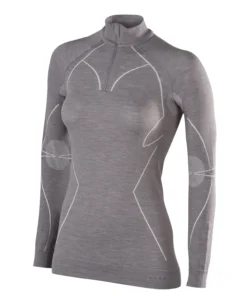 Longsleeve Falke Women Wool-Tech Zip Grey Heather