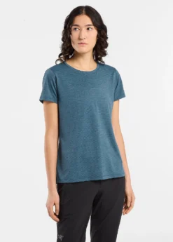 Arc'teryx T-Shirt Arcteryx Women Taema Crew SS Serene Heather -Odli Kleding Winkel 4 taema crew neck shirt ss serene heather women s front view