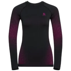 Ondershirt Odlo Women BL Top Crew Neck LS Performance Warm Eco Festival Fuchsia Black