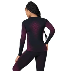 Ondershirt Odlo Women BL Top Crew Neck LS Performance Warm Eco Festival Fuchsia Black -Odli Kleding Winkel 467342