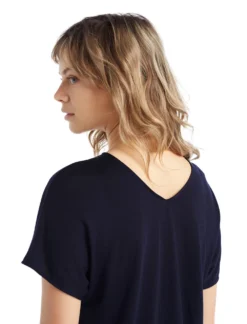 T-Shirt Icebreaker Women Drayden Reversible SS Top Midnight Navy -Odli Kleding Winkel 6 0A56ES401 5