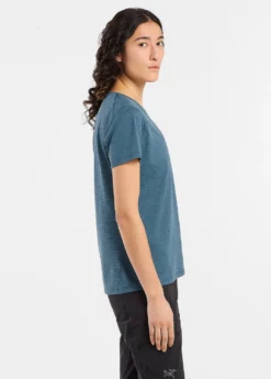 Arc'teryx T-Shirt Arcteryx Women Taema Crew SS Serene Heather -Odli Kleding Winkel 6 taema crew neck shirt ss serene heather women s side view right