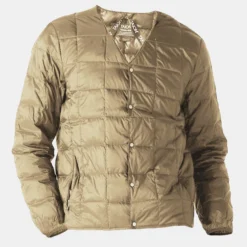 Jacket Taion Unisex V Neck Button Down Khaki