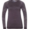 Ondershirt Odlo Women Suw Top Crew Neck L/S Natural + Kinship Vintage Violet Melange