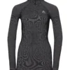 Ondershirt Odlo Women SUW Top Crew Neck L/S Odlo Futureskin Black White