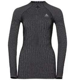 Ondershirt Odlo Women SUW Top Crew Neck L/S Odlo Futureskin Black White