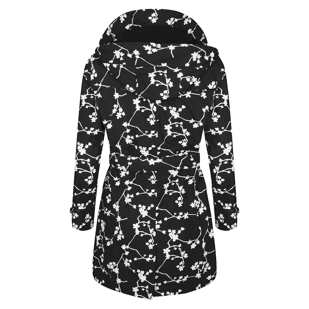 Regenjas Happy Rainy Days Trenchcoat Brisa Blossom Black Off White 3 Regenjas Happy Rainy Days Trenchcoat Brisa Blossom Black Off White - Afbeelding 3