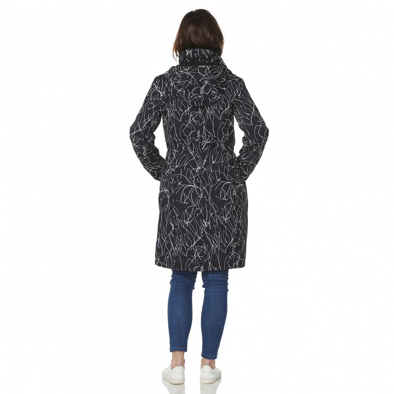 Regenjas Happy Rainy Days Coat Berbel Lines Black White 3 Regenjas Happy Rainy Days Coat Berbel Lines Black White - Afbeelding 3