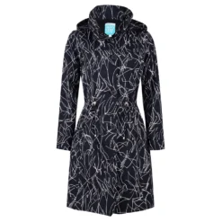 Regenjas Happy Rainy Days Coat Berbel Lines Black White