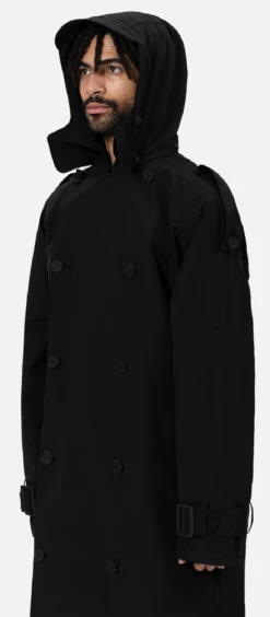 Regenjas Maium Trenchcoat Unisex Black -Odli Kleding Winkel tc bl m3